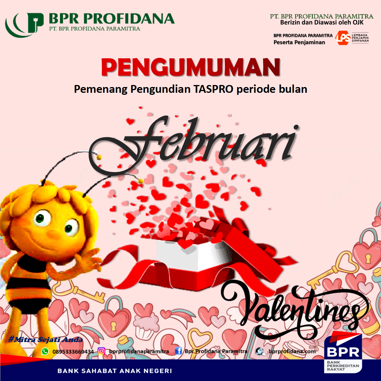 PEMENANG TABUNGAN TASPRO PERIODE FEBRUARI 2023
